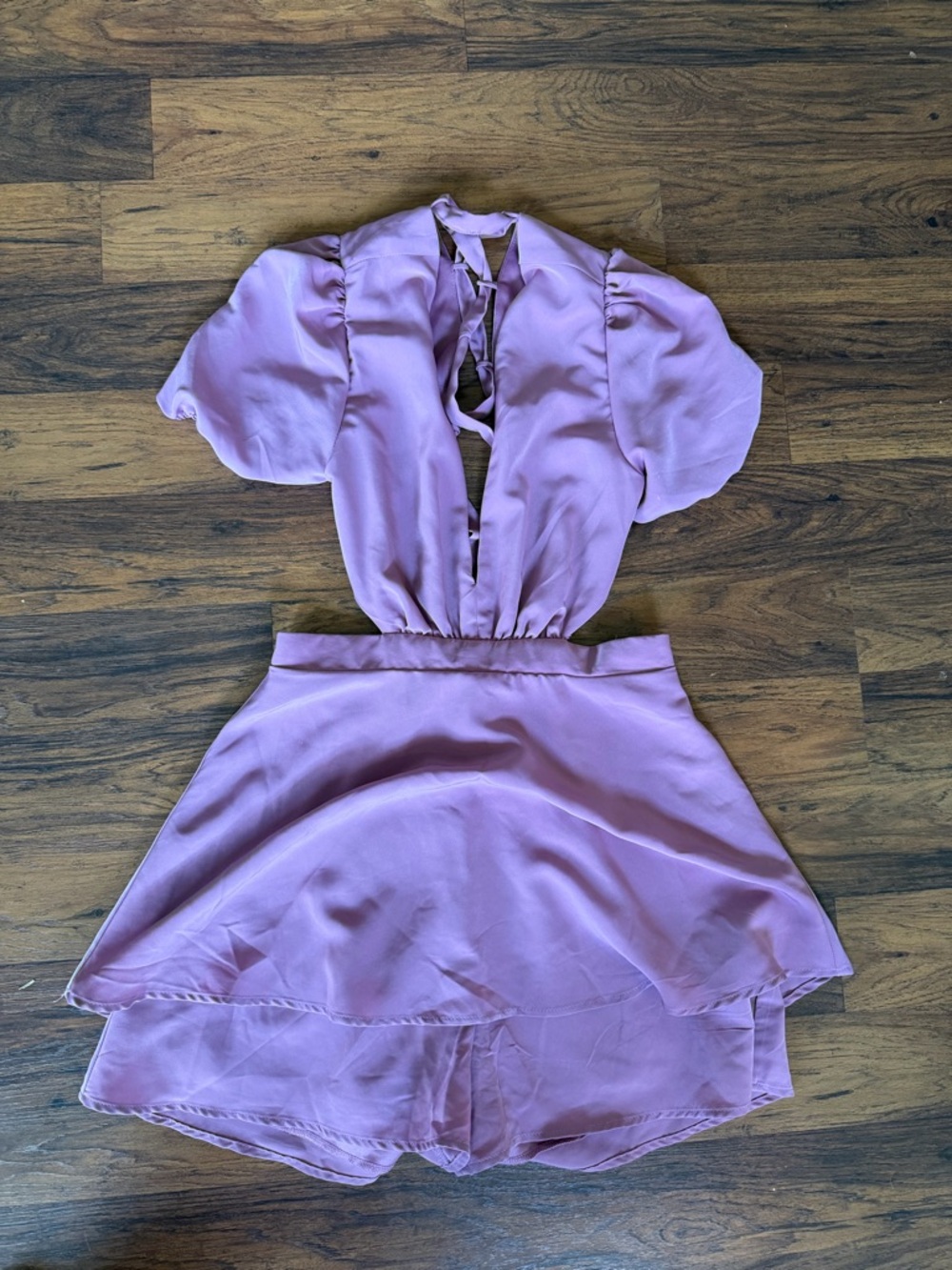 Altar'd State Mauve Pink Short Sleeve Cutout Romper
